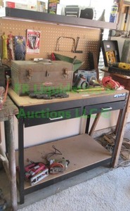 lot 242 image: Waterloo work utility bench 42 x 21 x 59 (contents not included)