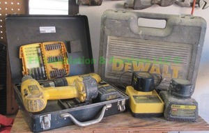lot 245 image: Dewalt cordless drills and accessories