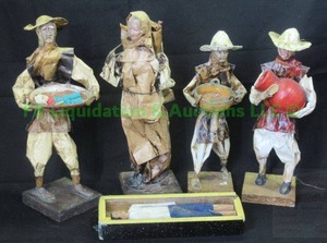 lot 190 image: Paper mache figures made in Mexico plus, approx. 8 tall
