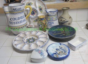 lot 91 image: Hand made in Spain, Greece, Mexico & Italy ceramic ware