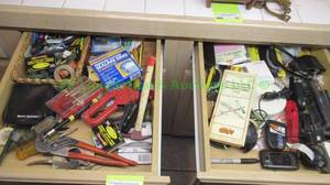 lot 92 image: Assorted household tools and hardware as shown
