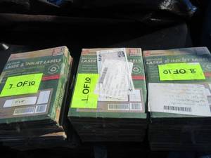 lot 21 image: SKILCRAFT LASER AND INKJET LABELS 10 PACKAGES OF 1 X 4 20 LABELS PER SHEET 100 SHEETS 2000 PER PACKAGE SAME SIZE AS AVERY 5161 NSN# 7530015144913