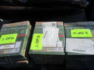 lot 22 image: SKILCRAFT LASER AND INKJET LABELS 10 PACKAGES OF 1 X 4 20 LABELS PER SHEET 100 SHEETS 2000 PER PACKAGE SAME SIZE AS AVERY 5161 NSN# 7530015144913