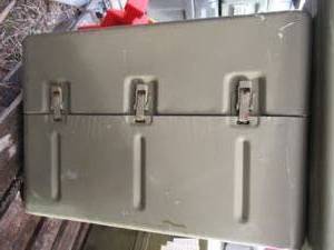 lot 38 image: MILITARY FIELD CONTAINER WITH STORAGE BINS BUILT IN 19 X 30 21