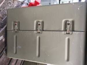 lot 39 image: MILITARY FIELD CONTAINER WITH STORAGE BINS BUILT IN 19 X 30 21