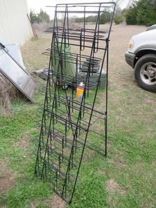 lot 68 image: METAL MAGAZINE RACKS APPROX 4.5 FT TALL