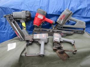 lot 181 image: HILTI PNEUMATIC NAIL GUN MODEL# RHN 9017, SENCO PNEUMATIC PROFRAME NAIL GUN, SENCO PNEUMATIC NAIL GUN MODEL# SN IV AND 2  SENCO SCN 200R50R PNEUNMATIC NAIL GUNS. ALL UNTESTED