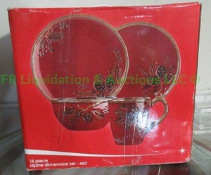 lot 9 image: JC Penney Home collection Alpine dinnerware set 16 piece in original box