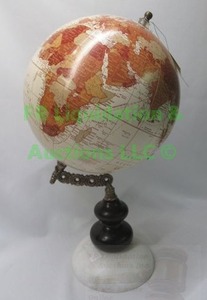lot 13 image: Marble base desk top globe 14 tall