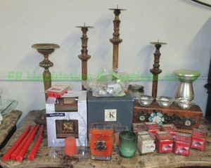 lot 26 image: Assorted candle holders and candles as shown