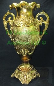 lot 34 image: Gold tone trophy vase polyresin formed, 25 tall
