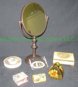 lot 96 image: Hand crafted ring box, Carved bone ring box and more as shown
