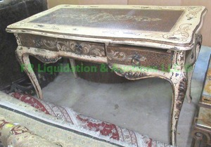 lot 54 image: Rustic vintage style writing deskwith cabriole legs 50 x 26 x 32