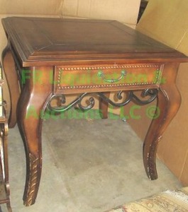 lot 60 image: Vintage style accent table all wood 26 x 26 x 26