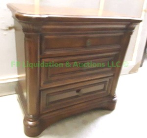 lot 245 image: Art Furniture modern theme cherry wood veneer nightstand, 32 x 19 x 30. matches lot 246
