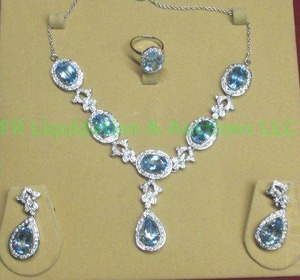 lot 278 image: Sterling silver Blue Topaz demi parure set