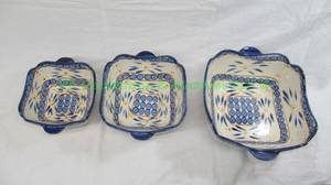 lot 202 image: Temptations Stacking Blue & White serving dishes