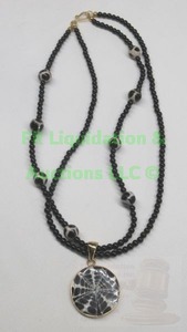 lot 295 image: Hand crafted artisan MOP and glass bead necklace