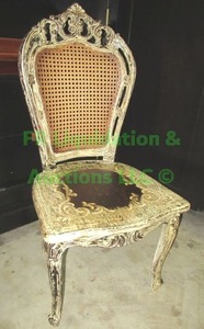 lot 177 image: Ornate Rustic style wicker back accent chair, matches lot 178