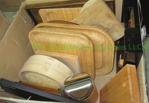lot 166 image: Assorted wood cutting boards plus