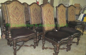 lot 68 image: A.R.T. Furniture Valencia dining chairs 8 count, matches table in lot 68