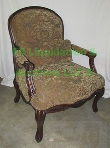 lot 117 image: Henredon accent chair wood frame cabriole legs, matches lot 116