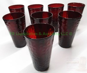 lot 189 image: ARC France dimpled art glass tumblers (8)