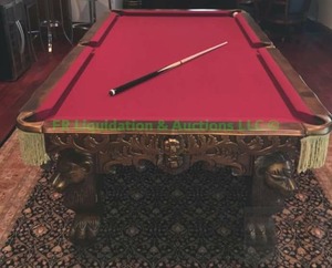 lot 323 image: Elaborate carved pool table