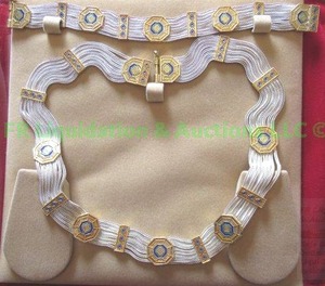 lot 318 image: Egyptian Sterling Silver Art Deco Revival enamel necklace