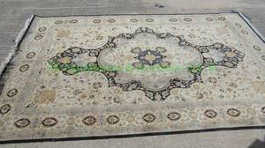 lot 45 image: 100% silk Persian hand woven rug 74 x 116