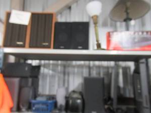 lot 73 image: EMERSON TV, REALISTIC SPEAKERS, SONY SPEAKERS, JASCO VHS REWINDER AND MORE