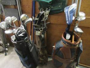 lot 109 image: 3 BAGS FULL OF GOLF CLUBS INCLUDING COBRA DRIVER, BIG BERTHA DRIVER, CONCORD IRONS AND MORE