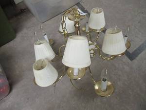 lot 157 image: BRASS HANGING LIGHT FIXTURE