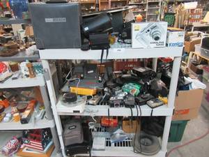 lot 194 image: CAMERA LOT INCLUDING POLAROID SUN660, NIKON COOLPIX 5200, KONICA Z-UP 150 AND MANY MORE VINTAGE CAMERAS, SLIDE CHANGERS AND MORE