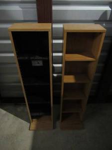 lot 14 image: 2 SMALL STANDS WITH SHELVES