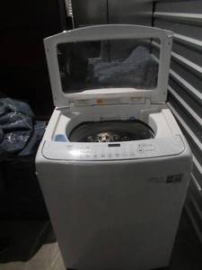 lot 25 image: LG TOP LOAD WASHING MACHINE MODEL# WT1801HWA. 4.9 CUBIT FT. HIGH EFFICIENCY WITH STEAM AND TURBO-WASH HAS STAINLESS STEEL DRUM