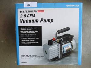 lot 58 image: PITTSBURGH 2.5CFM AUTOMOTIVE VACUUM PUMP ITEM# 98076