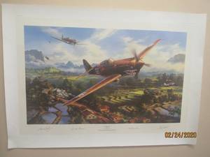 lot 18 image: TIGER FIRE THE 6TH PRINT IN NICOLAS TRUDGIANS CLASSIC FIGHTER SERIES PRINT 88100 WITH COA 35 X 24.5