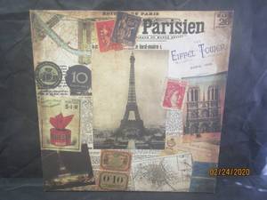 lot 20 image: KIRKLANDS EIFFEL TOWER CANVAS PRINT 24X24