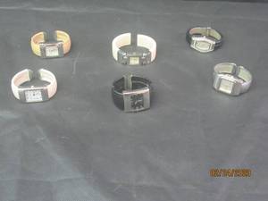 lot 26 image: 6 VINTAGE CUFF BRACELET BAND WATCHES