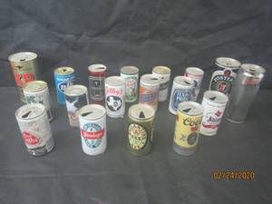 lot 38 image: 19 VINTAGE BEER CANS 12 AND 24 OZ ALL EMPTY