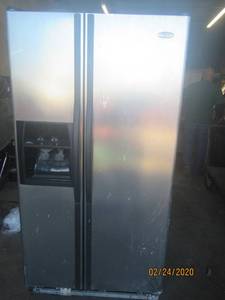 lot 44 image: WHIRLPOOL STAINLESS STEEL FRIDGE