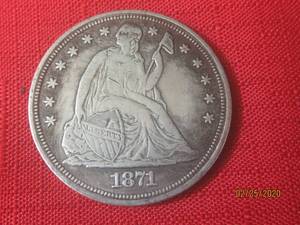 lot 73 image: 1871 SITTING LIBERTY SILVER DOLLAR