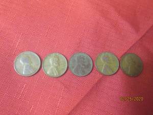 lot 76 image: 5 VINTAGE PENNIES DATES 1934 - 1951