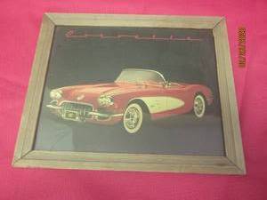 lot 102 image: FRAMED CHEVY CORVETTE PICTURE 11X9
