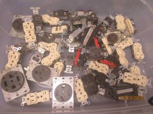 lot 194 image: 50 PLUS EAGLE DUPLEX &amp SINGLE GROUNDING RECEPTACLES&nbsp &amp INDUSTRIAL FLUSH MOUNT OUTLETS&nbsp