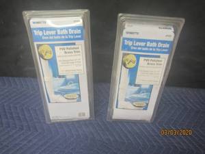 lot 210 image: 2-WATTS TRIP LEVER BATH DRAIN 4PVD