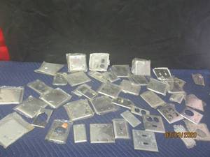 lot 220 image: 30 PLUS ASSORTED STAINLESS STEEL WALL PLATES&nbsp