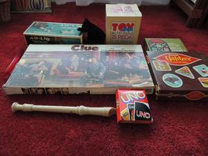 lot 40 image: GAMES - CLUE TRAVEL YAHTZEE MILLE BONES AD-LIBS RECORDER