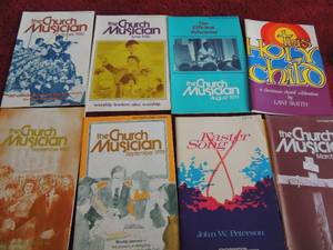 lot 58 image: MUSIC BOOKS - THE CHURCH MUSICIAN  1978, 1979, 1977, 1982 -  QTY 28  THE HOLY CHILD,    EASTER SONG   TOTAL QTY IS 30